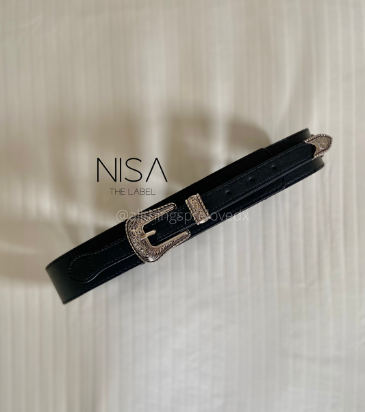 Vintage buckle flap waist cincher belt
