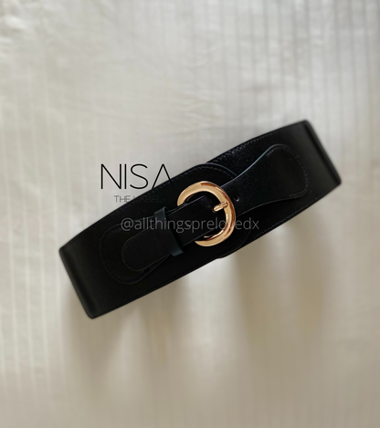 Posh metal buckle waist cincher belt