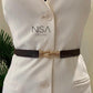 Roll pin buckle thin waist cincher belt