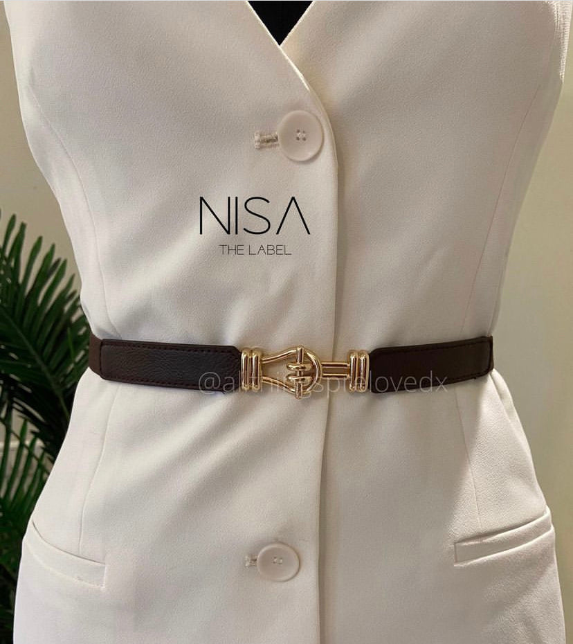 Roll pin buckle thin waist cincher belt