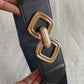 Diagonal knot buckle waist cincher belt