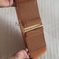Flat rectangle buckle wide cincher belt
