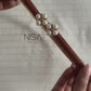 Dainty pearl buckle adjustable thin waist belt