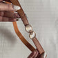 Glass buckle waist cincher thin belt