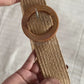 Round buckle straw woven belt