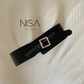 Flap single buckle waist cincher belt