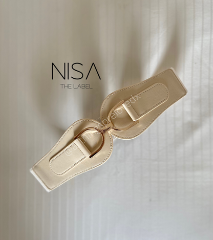 Double U buckle waist cincher belt