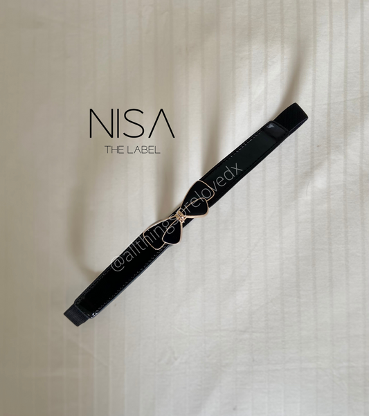 Bow ribbon buckle thin belt