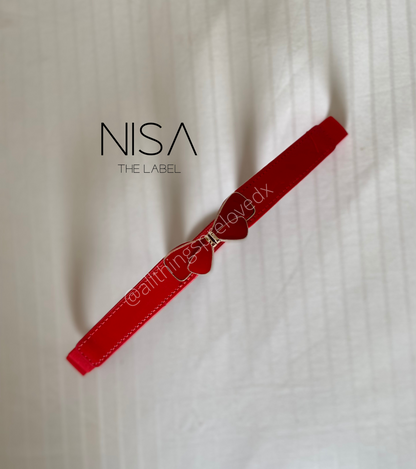 Bow ribbon buckle thin belt