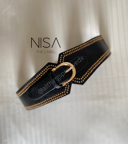 Mini studded waist cincher belt