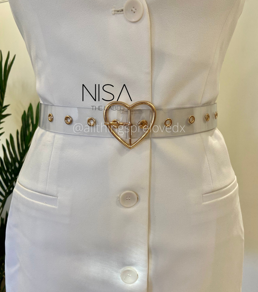 Heart buckle transparent belt