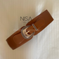 Single shell buckle waist cincher belt