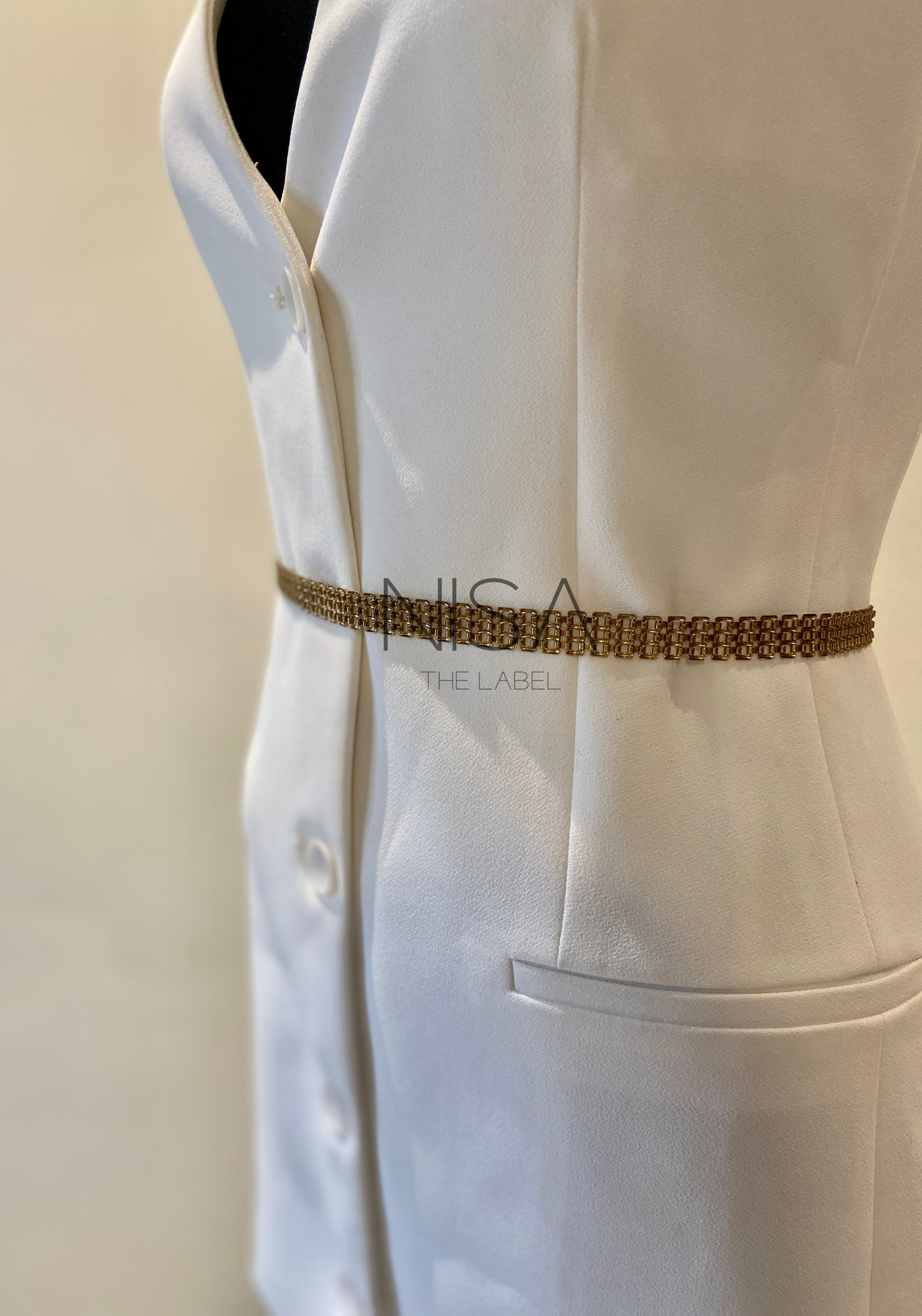 Antique gold waist chain belt