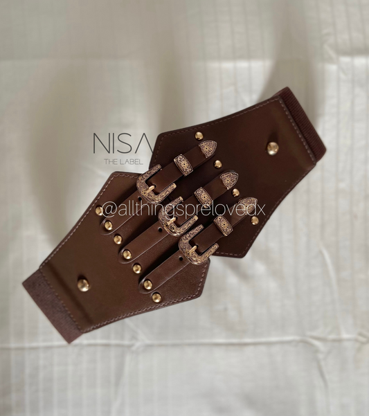 Vintage 3 buckle corset belt