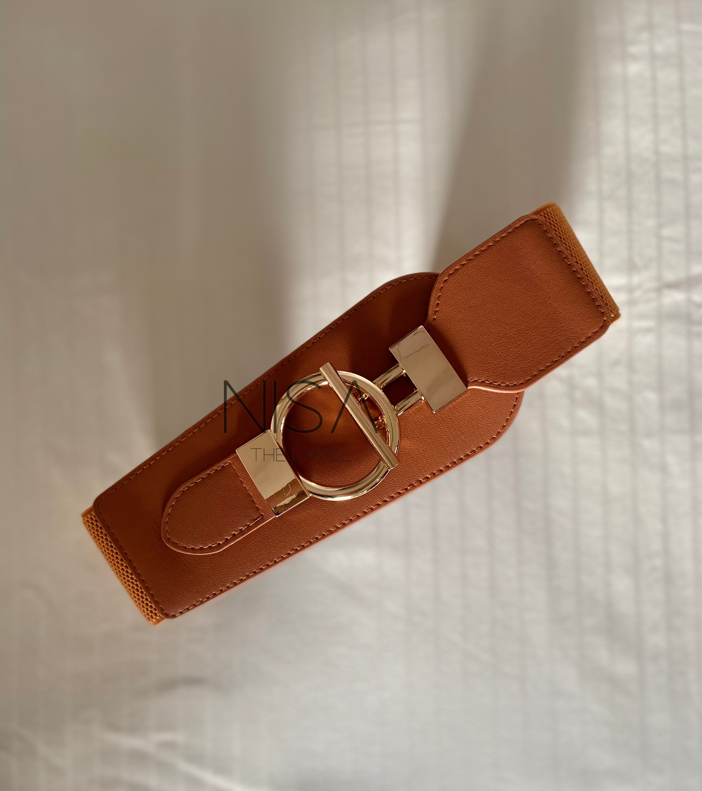 Round buckle wide waist cincher belt