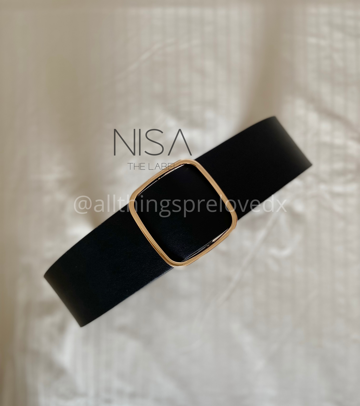 Square buckle wide belt