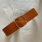 Square buckle wide belt