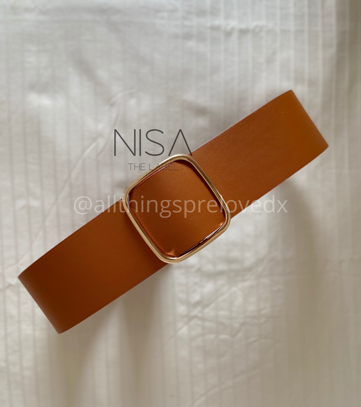 Square buckle wide belt