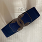 Silver detailed buckle waist cincher belt