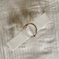Silver round buckle waist cincher belt