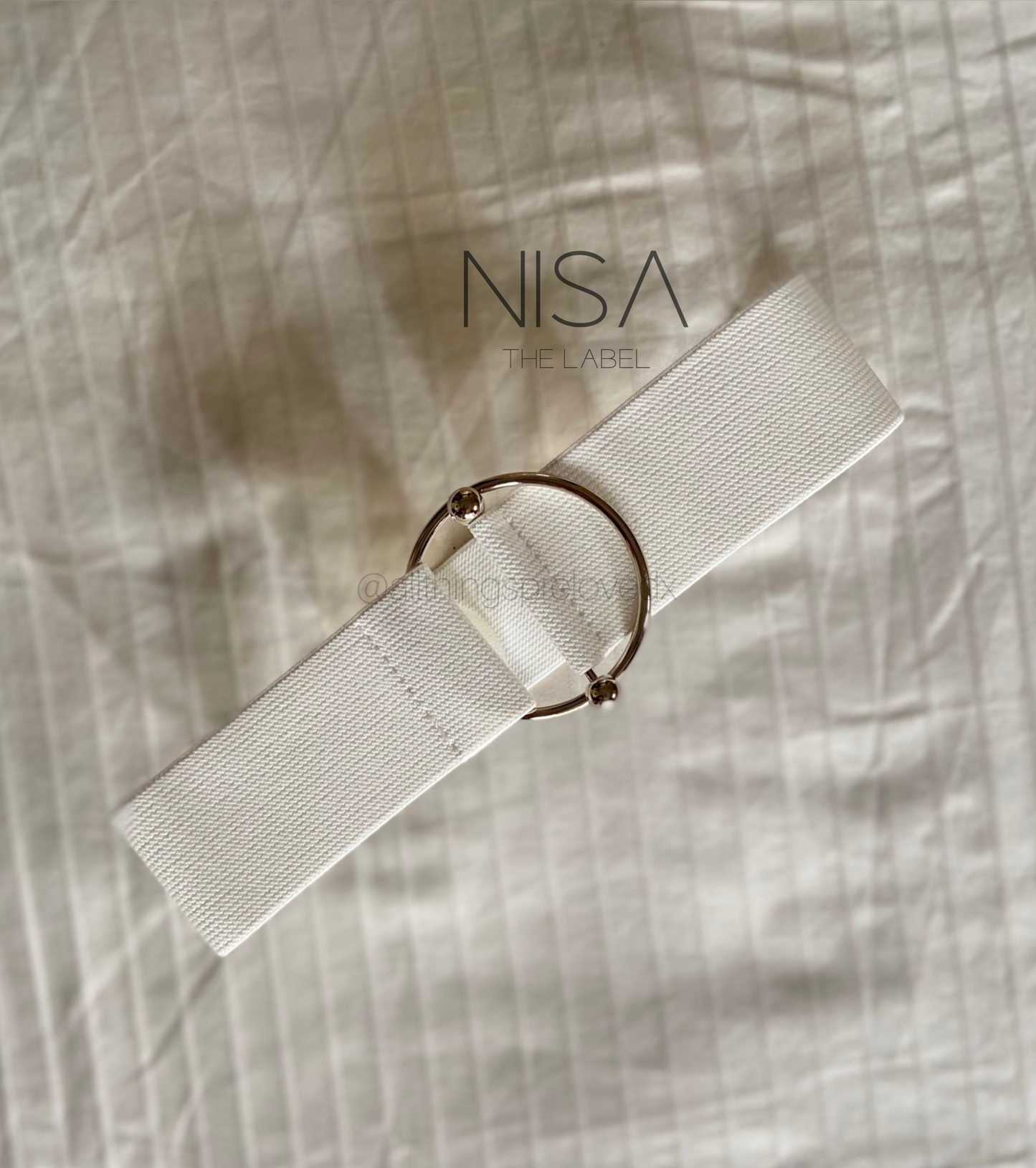 Silver round buckle waist cincher belt