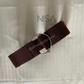 Silver round buckle waist cincher belt