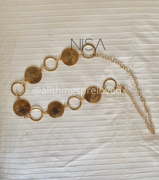 Big round chain waist belt