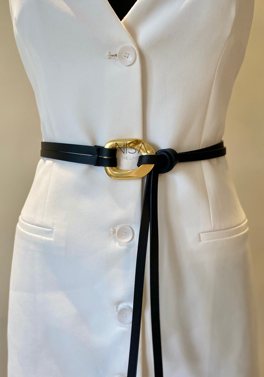 Metal buckle knot belt