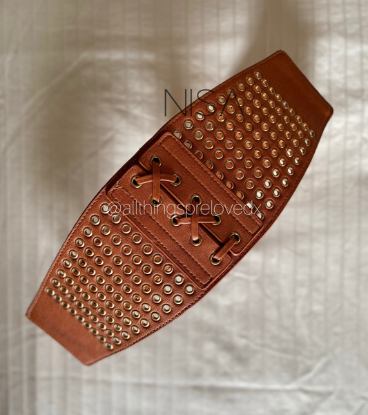 Eyelet filled corset belt