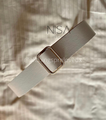 Rectangle buckle wide belt