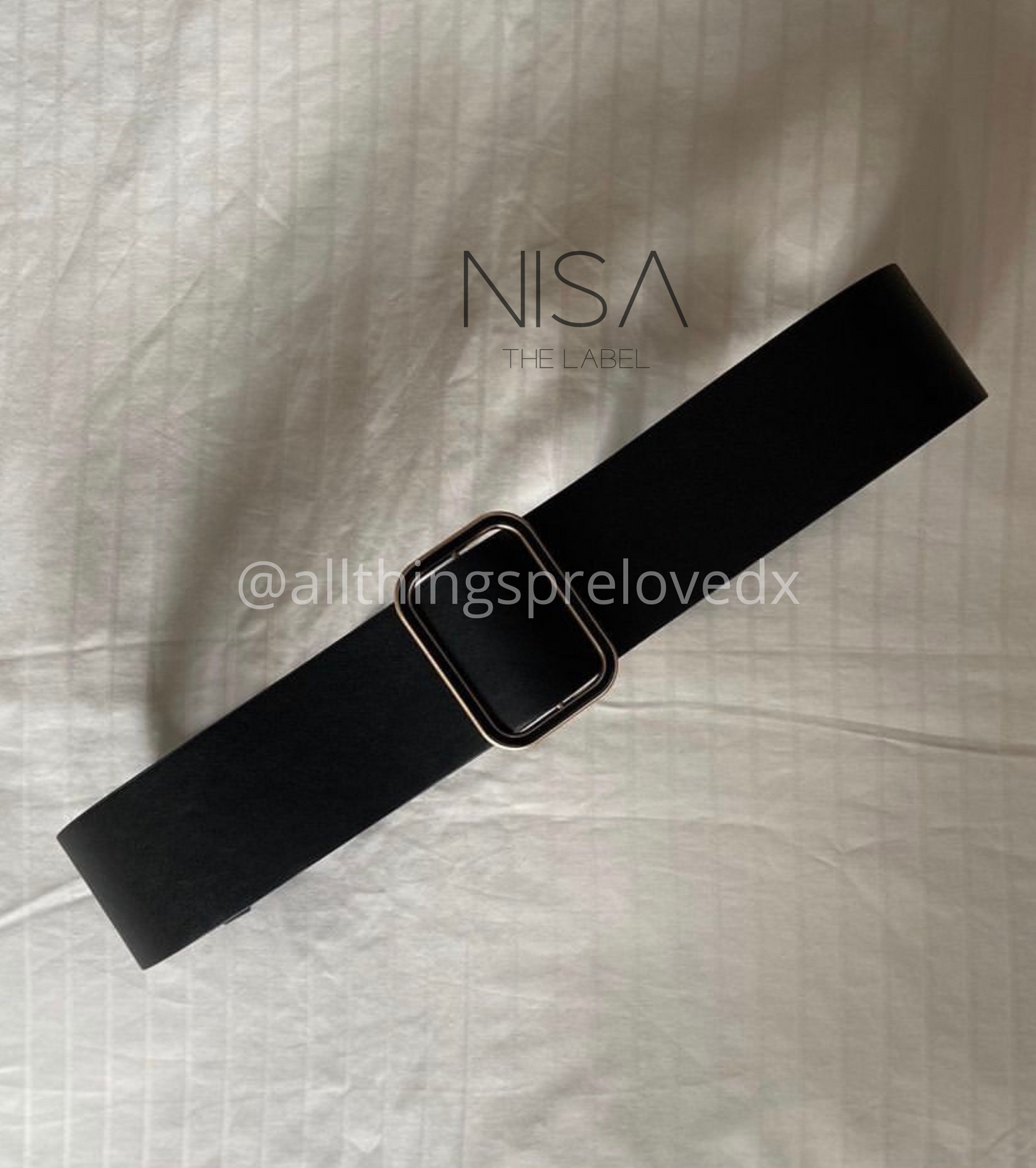 Rectangle buckle wide belt