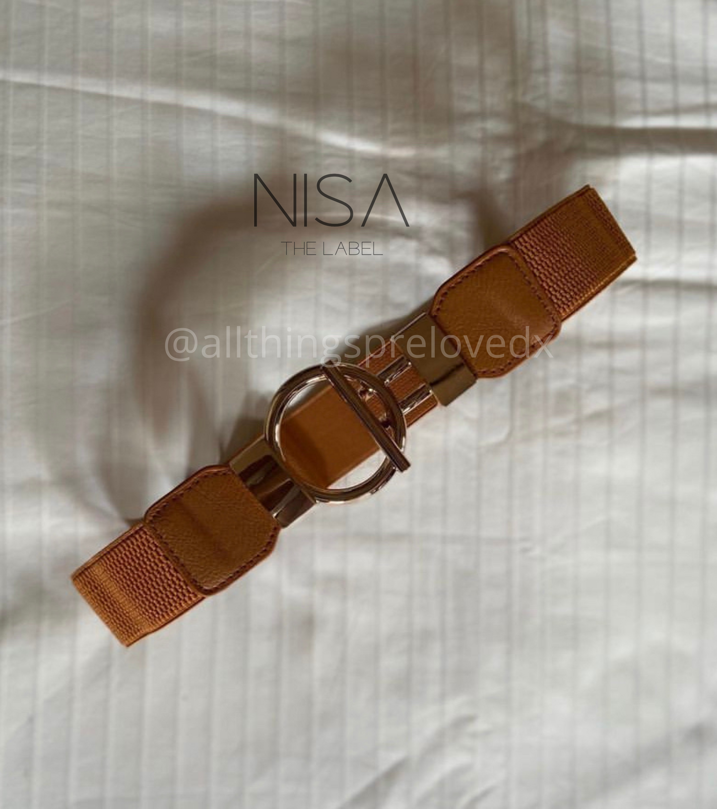 Round buckle waist cincher belt