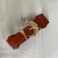 Shell buckle waist cincher belt