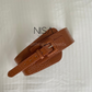 Crocodile double buckle waist cincher belt