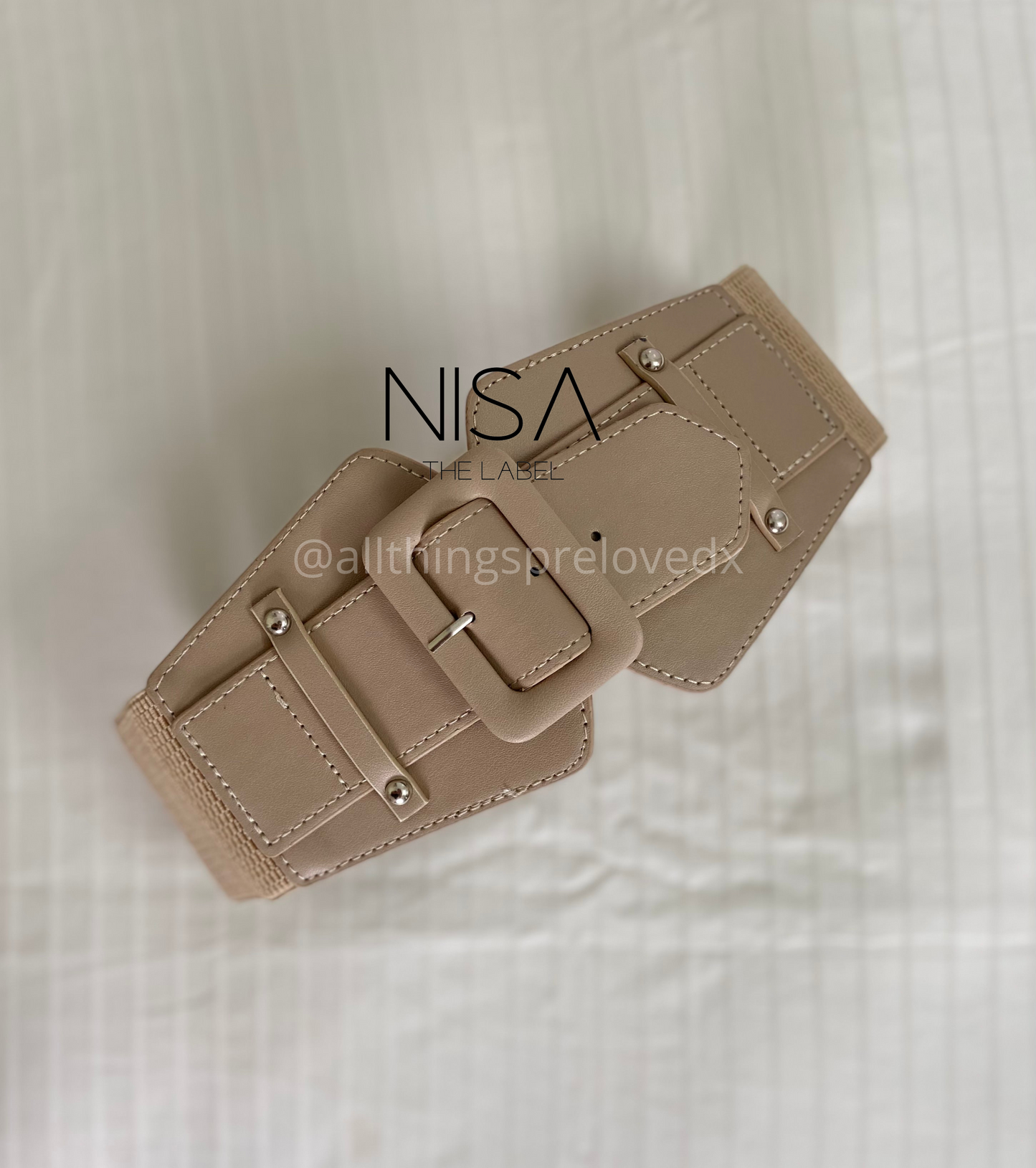 Rectangle buckle double waist cincher belt