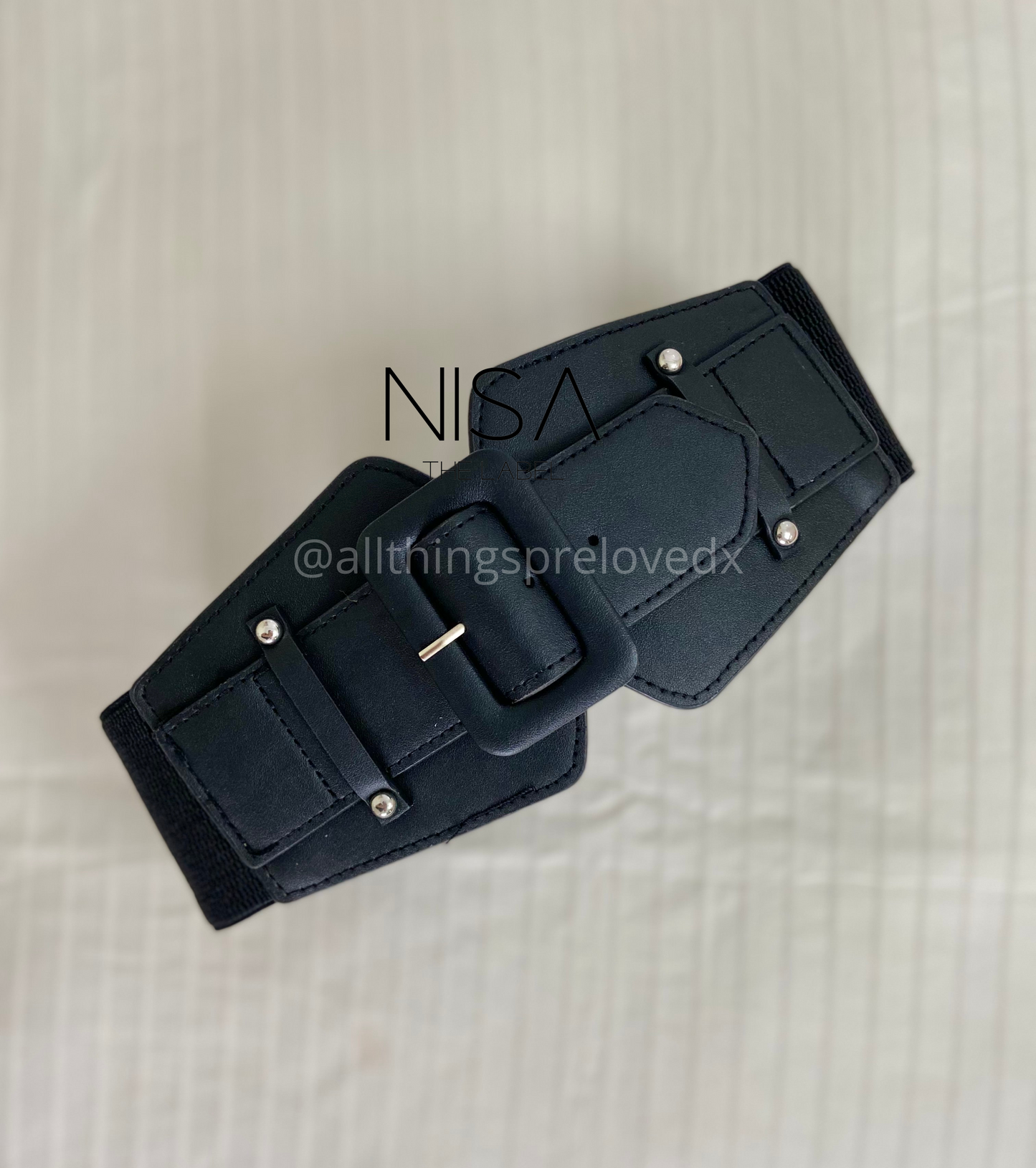 Rectangle buckle double waist cincher belt
