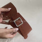 Flap single buckle waist cincher belt