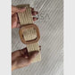 Square buckle straw woven belt