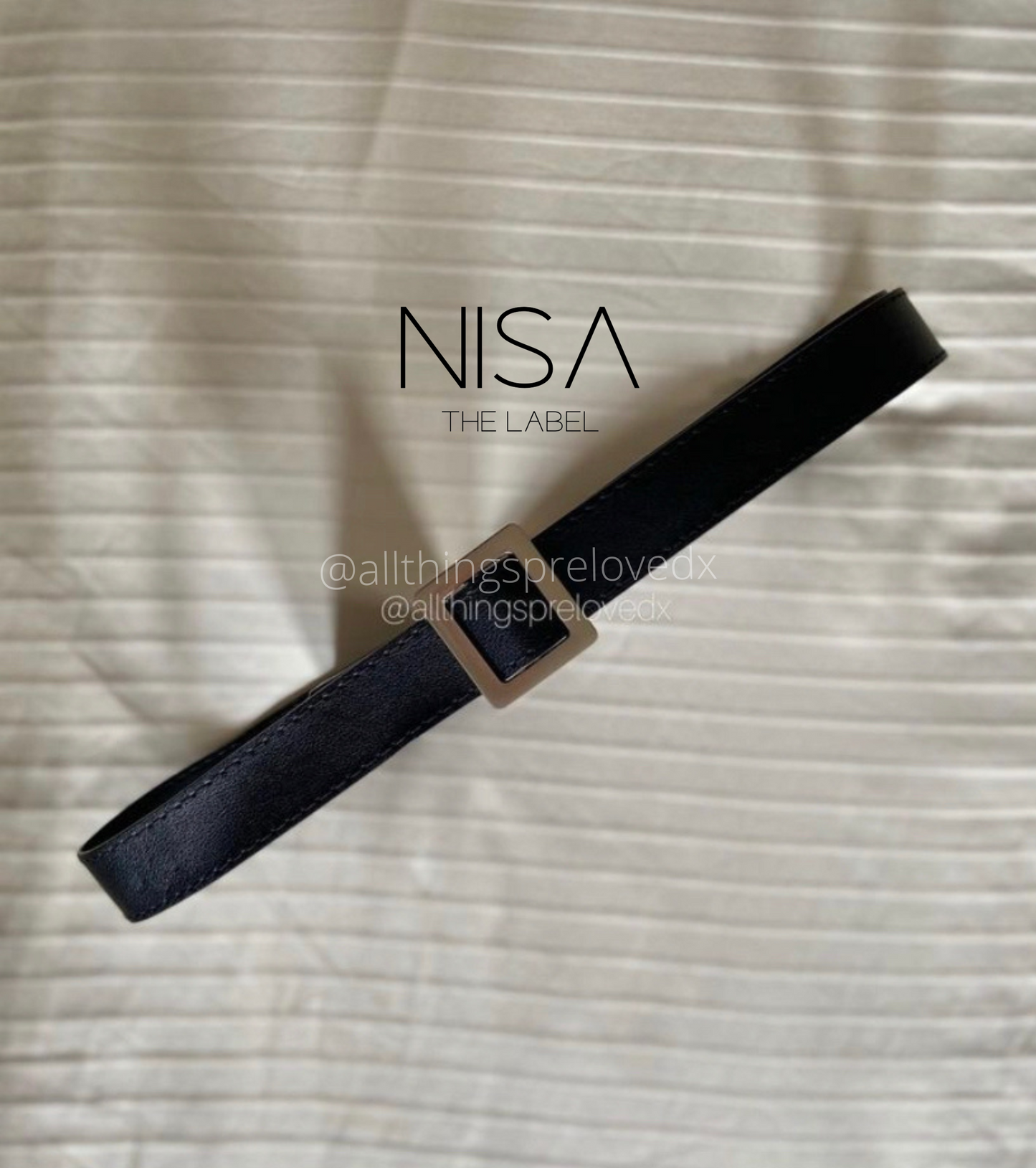 Silver matte buckle basic belt