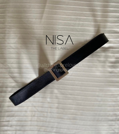 Silver matte buckle basic belt
